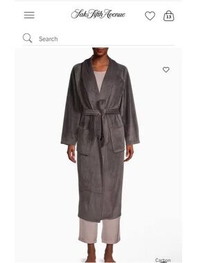 Barefoot Dreams Unisex Ultrachic “Carbon  “3/4 Cozy Wrap Robe with pockets NWT❤️